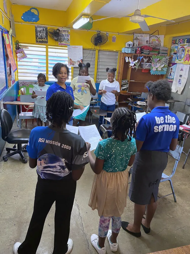Young people in a classroom session