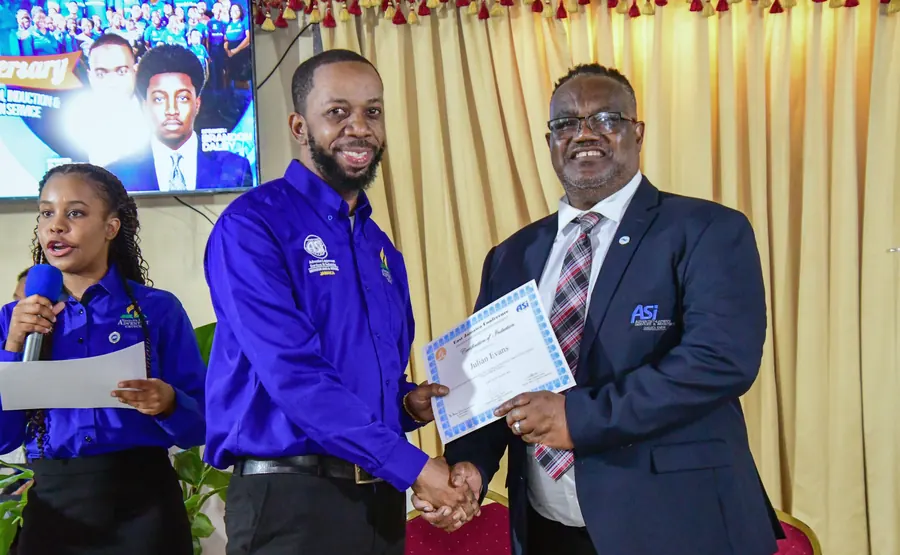 A missionary receives a certificate of induction